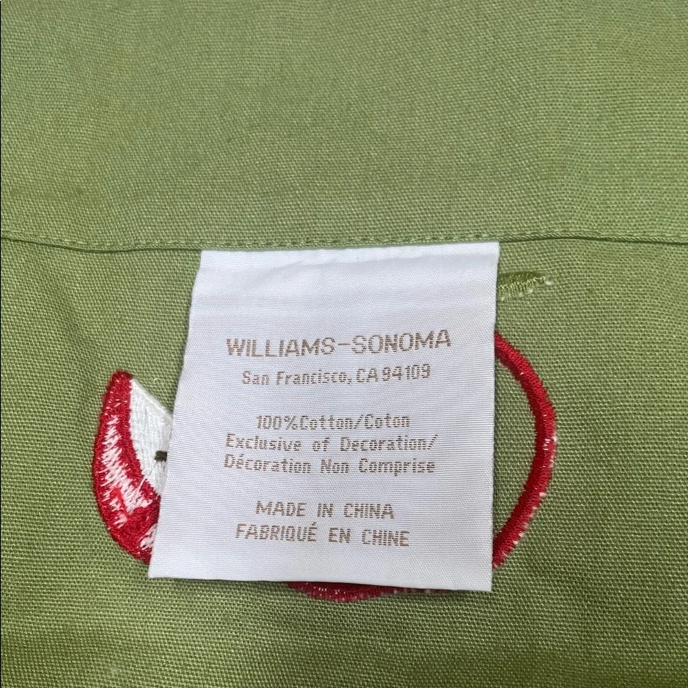 🆕 Williams-Sonoma WSKids Apple Pie Apron Green with Kitchen Motifs 🍎